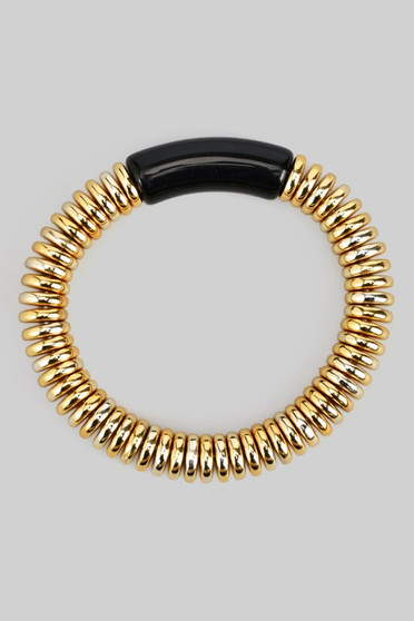 Stretch Disc Bracelet With Resin Acrylic