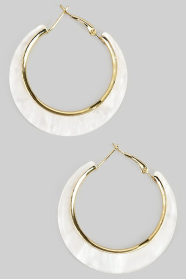 Marbled Acrylic Hoop Earrings