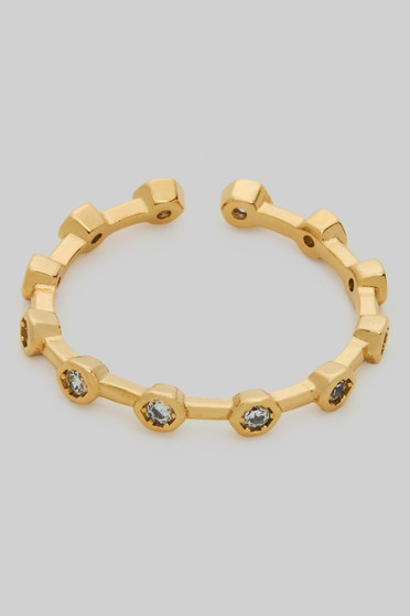 Dainty Round Cz Brass Section Ring