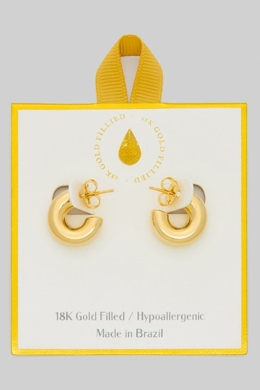 18K Gold Filled Hypoallergenic Small Tube Hoops