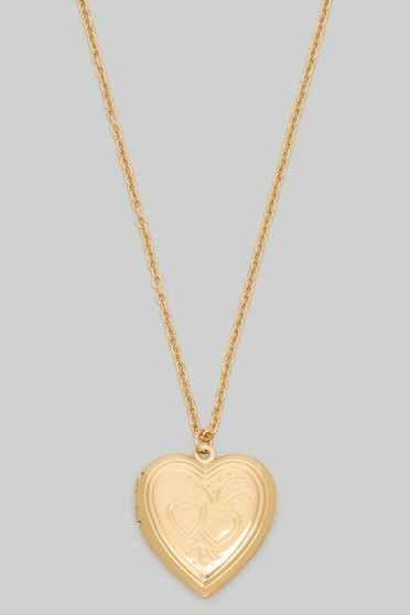 Bursting Heart Locket Pendant Necklace