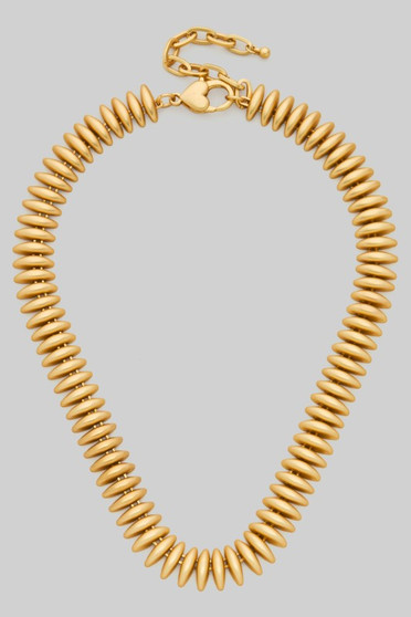 Matte Half Disk Link Chain Necklace