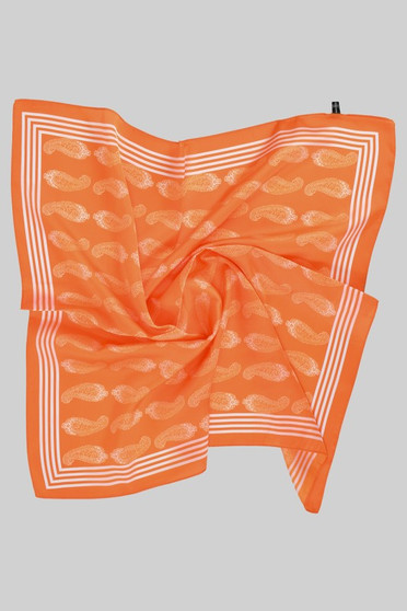 Teardrop Paisley Motif Silky Square Scarf