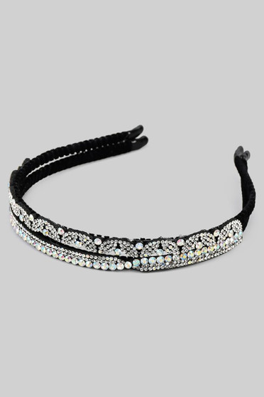 Two Piece Leafy Rhinestone Headband Set