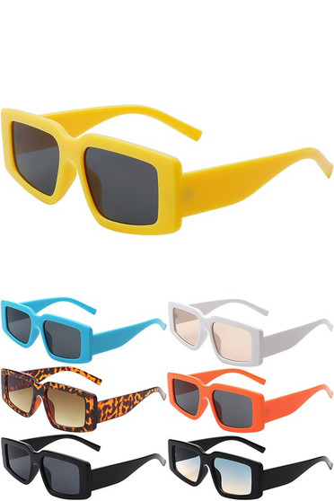 Retro Square Frame Assorted Sunglasses - #HS1090
