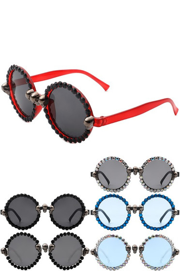 Rhinestone Skull Detail Assorted Sunglasses