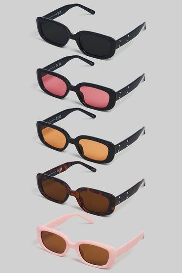 Colorful Rectangular Cat Eye Sunglasses Dozen
