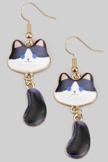 Tiered Cat And Tail Drop Earrings