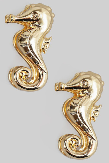 Double Sided Seahorse Post Earrings