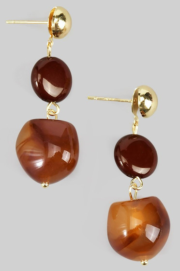 Tiered Acrylic Resin Drop Earrings