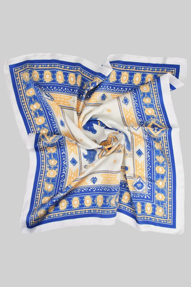 Horse Motif Silky Square Scarf