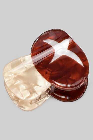 Marbled Acrylic Mushroom Claw Hair Clip