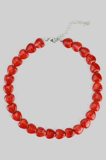 Marbled Acrylic Heart Link Necklace