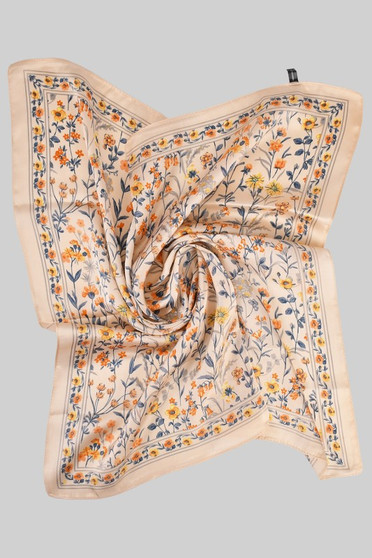 Country Flower Silky Square Scarf