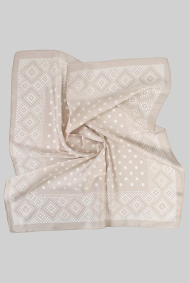 Geo Polka Dot Print Silky Square Scarf