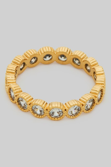 All Around Cz Link Brass Ring