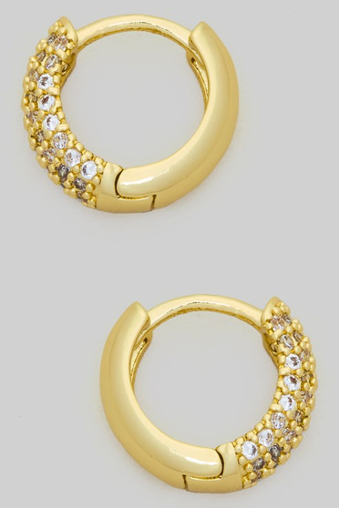 Gold Dipped Micro Pave Hoops