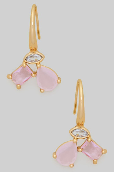 Triple Stone Drop Earrings