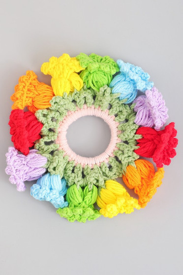 Crochet Flower Hair Scrunchie
