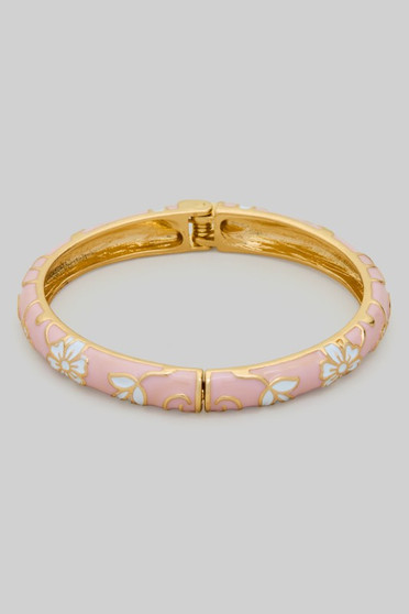 Color Flower Pattern Hinge Bracelet