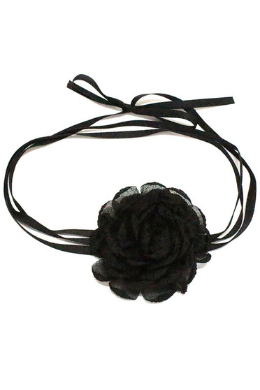 Shimmer Mesh Flower Wrap Choker Necklace - #KN19958