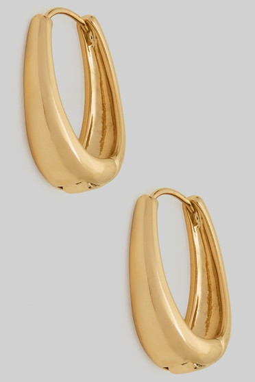 Oval Hinge Hoop Earrings