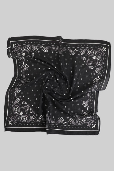 Silky Star And Paisley Print Square Scarf