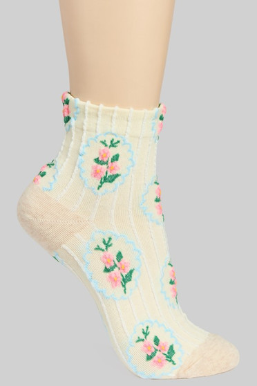 Flower Bouquet Ruffled Socks