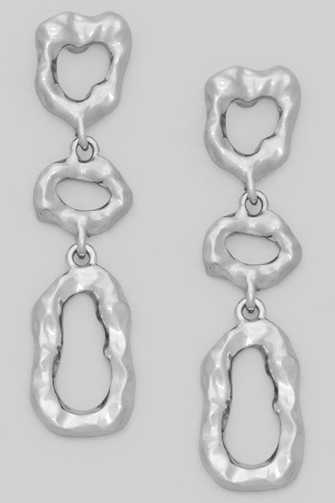 Tiered And Textured Geo Drop Earrings