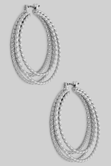 Double Stacked Textured Hoops