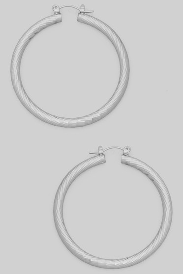Aluminum Gold Dipped Textured Hoops - #ME774-50