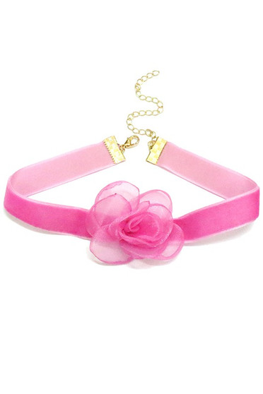 Mesh Flower Soft Choker Necklace