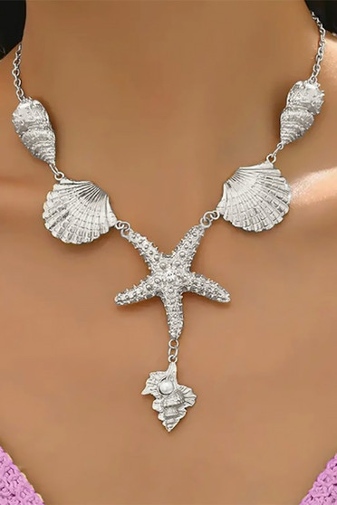 Large Shell Charm Y Chain Necklace