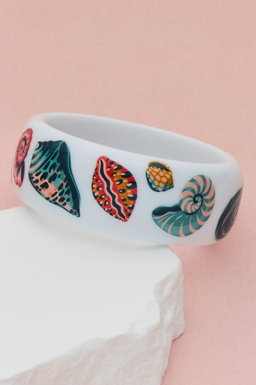 Multi Shell Print Bangle Bracelet