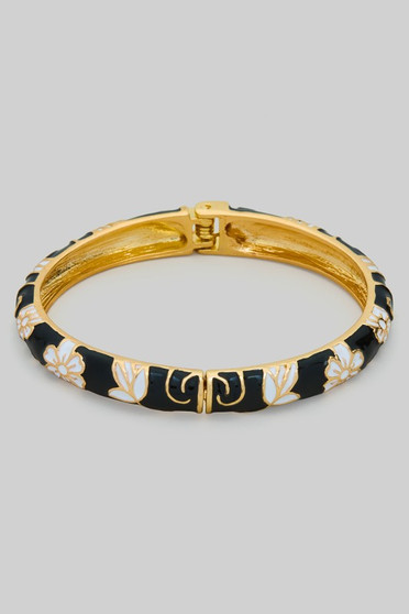 Color Flower Pattern Hinge Bracelet