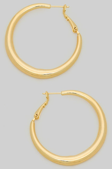 Shiny Tapered Hoop Earrings