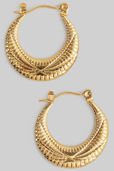 Stainless Steel Diamond Cut Hoops