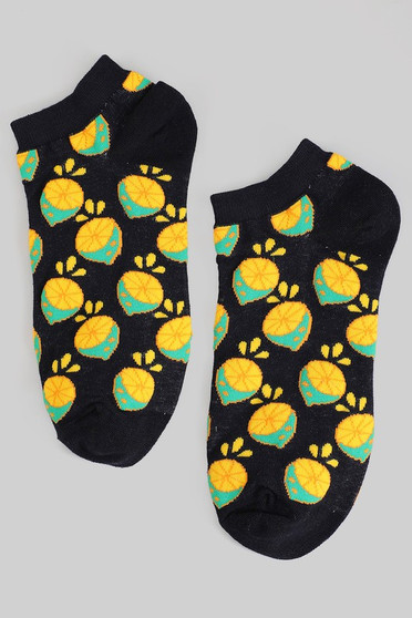 All Over Lemon Print Ankle Socks