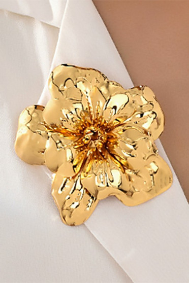 Brass Flower Brooch Pin