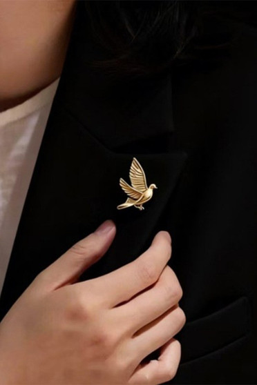 Brass Bird Brooch Pin