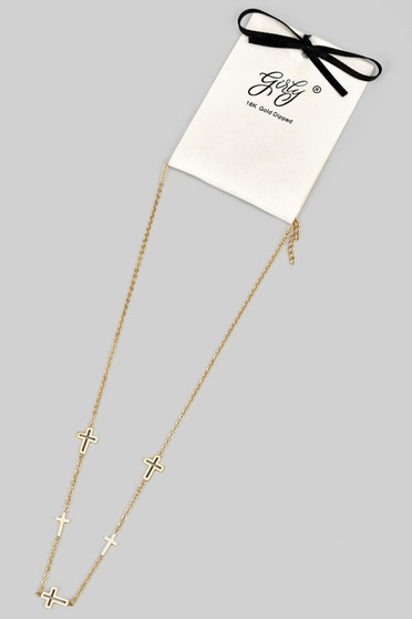 18K Gold Dipped Cross Charm Necklace