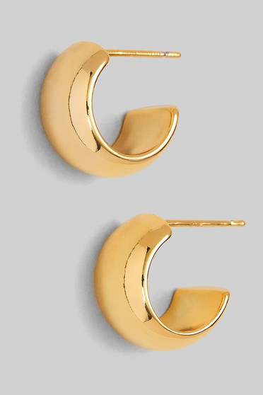 18K Gold Dipped Huggie Earrings