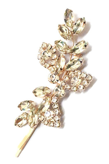 Rhinestone Leaf Hair Pin