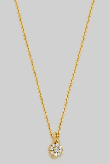Dainty Cz Pave Flower Pendant Necklace
