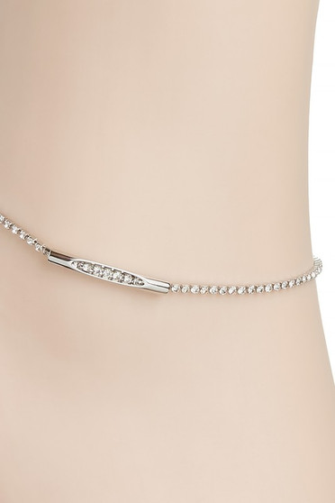 Rhinestone Pave Bar Charm Anklet