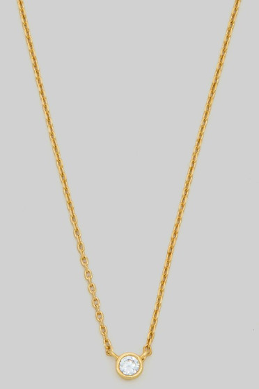 Simple Round Cz Pendant Necklace