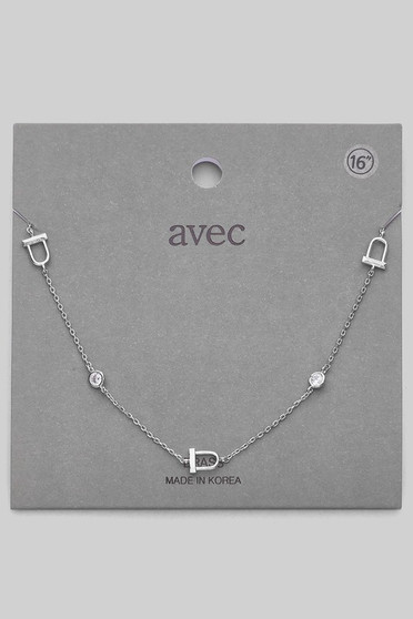 Brass Buckle And Cz Necklace