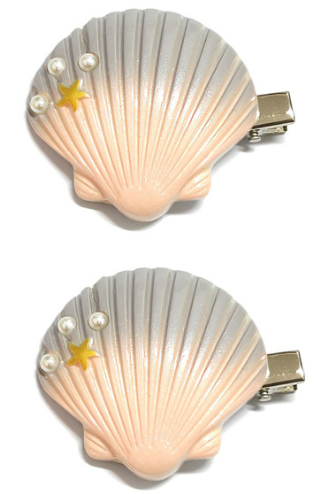 Two Piece Seashell Hair Clip Set