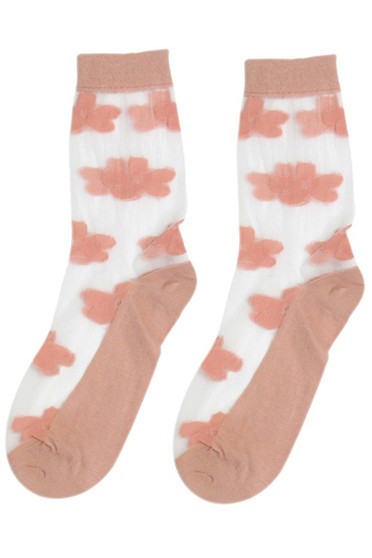 Floral Nylon Lace Ankle Socks