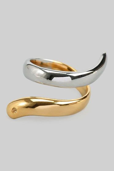 Stainless Steel Two Tone Twist Ring